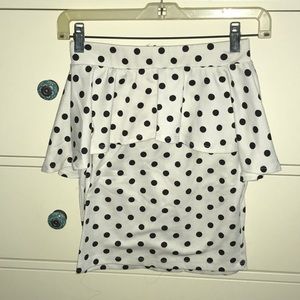 polka dotted pencil skirt